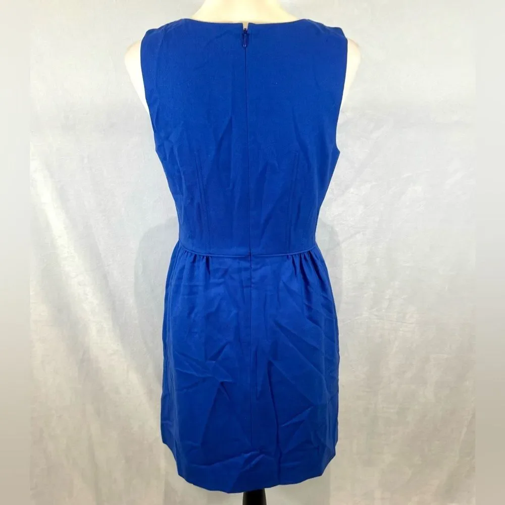 J.Crew cobalt blue wool blend corset waist dress with pockets size 6